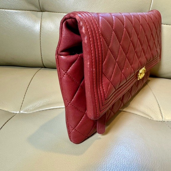 Sold ❌ Chanel Le Boy soft fold over CC clutch bag lambskin - Picture 6 of 13